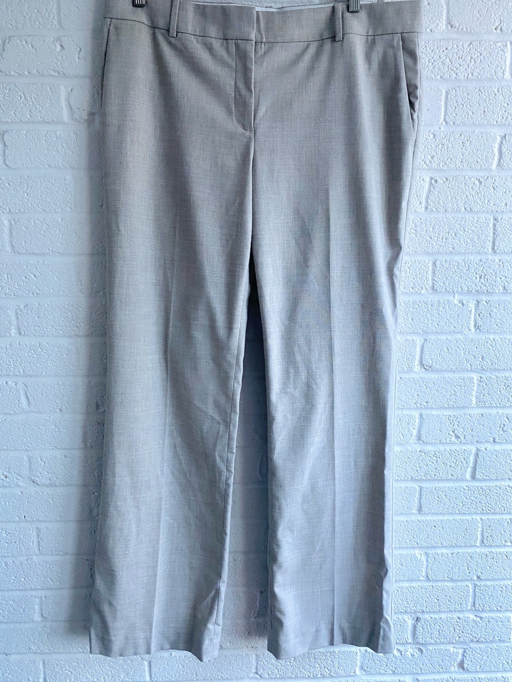 Ann Taylor Light Gray Dress Pants Classic Wide Leg 14 Career Work Professional